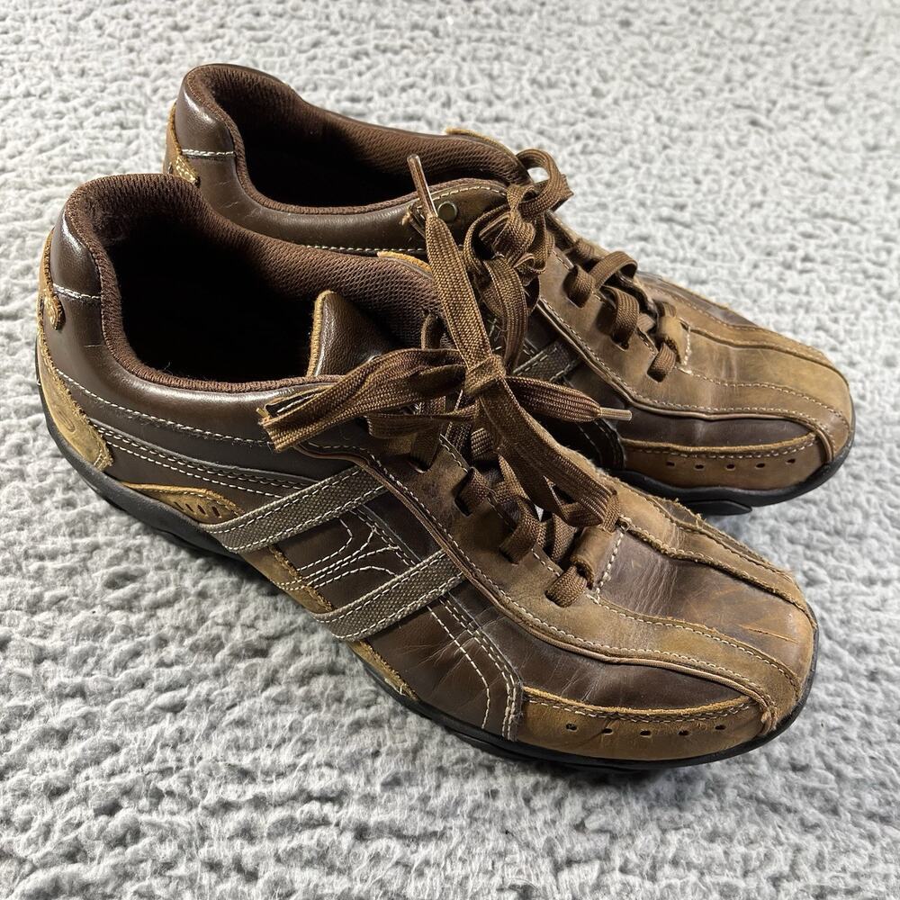 Skechers Diameter Murilo Brown Leather Casual Sneakers Men's Size 8.5 SN 64276